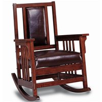 Coaster Mission Style Wood Rocker with Leather Match Seat and Back at Sears.com