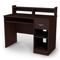 South Shore Axess Small Wood Computer Desk with Hutch in Chocolate at Sears.com