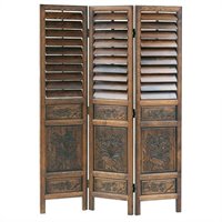 Wayborn Chinese Oakwood Louver Room Divider in Walnut at Sears.com