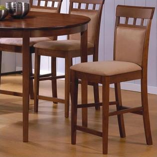 Coaster Hyde 24 Inch Upholstered Panel Back Walnut Bar Stool Coaster Hyde 24 Inch Upholstered Panel Back Walnut Bar Stool