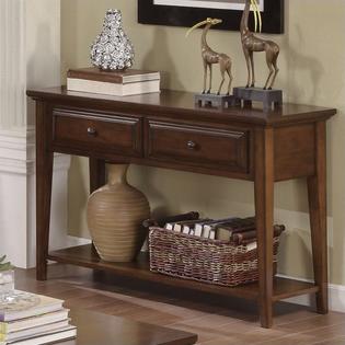 Riverside Furniture Hilborne Sofa Table in Burnished Cherry Riverside Furniture Hilborne Sofa Table in Burnished Cherry
