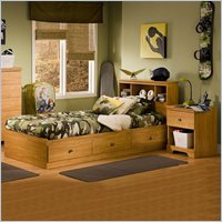 South Shore Brinley Kids Twin Wood Captain's Bed 3 Piece Bedroom Set in Florence Maple at Sears.com