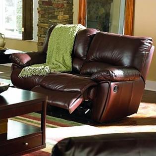 Coaster Clifford Double Reclining Loveseat in Brown Leather Match Coaster Clifford Double Reclining Loveseat in Brown Leather Match