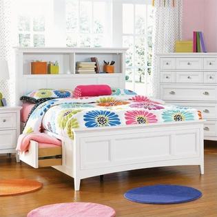 Magnussen Magnussen Kenley Bookcase Bed With 2 Storage Rails in White - Twin Magnussen Magnussen Kenley Bookcase Bed With 2 Storage Rails in White - Twin