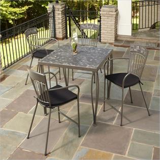 Home Styles Glen Rock 5 Piece Outdoor Bistro Set in Gray Home Styles Glen Rock 5 Piece Outdoor Bistro Set in Gray