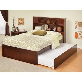 Atlantic Furniture Newport Bookcase Bed with Trundle in Antique Walnut - Full Size Atlantic Furniture Newport Bookcase Bed with Trundle in Antique Walnut - Full Size
