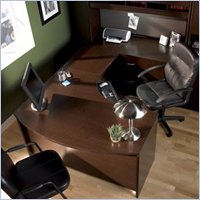 Bush Furniture Corsa Series Home Office U-Shape Wood Computer Desk Set with Hutch in Mocha Cherry at Sears.com