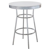 Coaster Cleveland 1950s Soda Fountain Chrome Pub Table with White Top at Sears.com