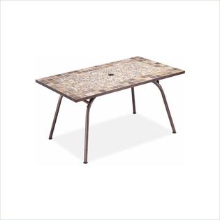 Home Styles Sundance Marble Rectangular Outdoor Dining Table in Bronze Home Styles Sundance Marble Rectangular Outdoor Dining Table in Bronze