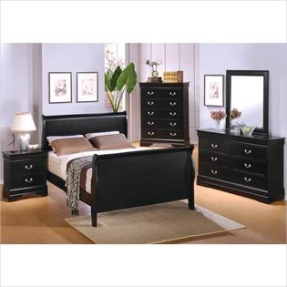 Coaster Louis Philippe 4 Piece Bedroom Set in Deep Black - Twin Coaster Louis Philippe 4 Piece Bedroom Set in Deep Black - Twin