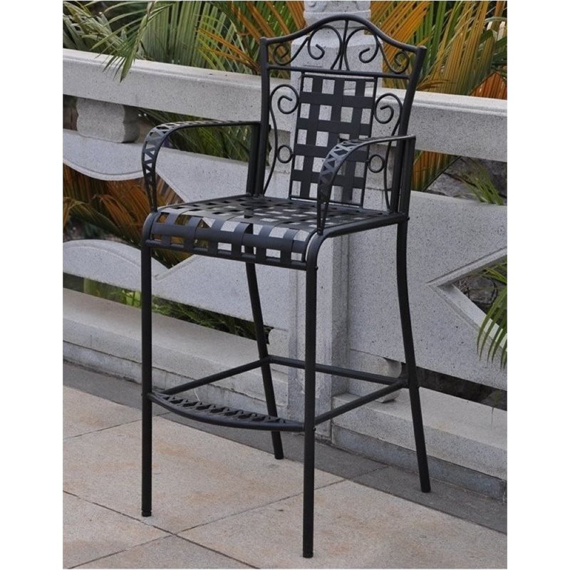 Wrought Iron Patio Bar Set Bowery Hill Iron Patio Bar Stool Set Of 2