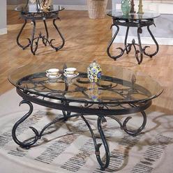 Steve Silver Company Lola 3 Piece Coffee Table Set In Dark Brown