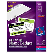 SPR Product By Avery Consumer Produs - Fold n Clip Badge wrap Clips Pre-punched 3"x4" 30 WE at Sears.com