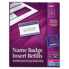 SPR Product By Avery Consumer Produs - Plain Insert Badge Refill Fits 3"x4" 300 White at Sears.com