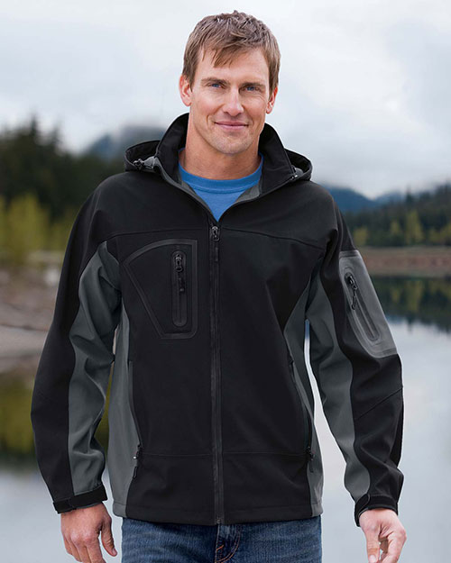 Port Authority Men's Big Waterproof SoftShell Jacket, Black/Graphite, Large at Sears.com