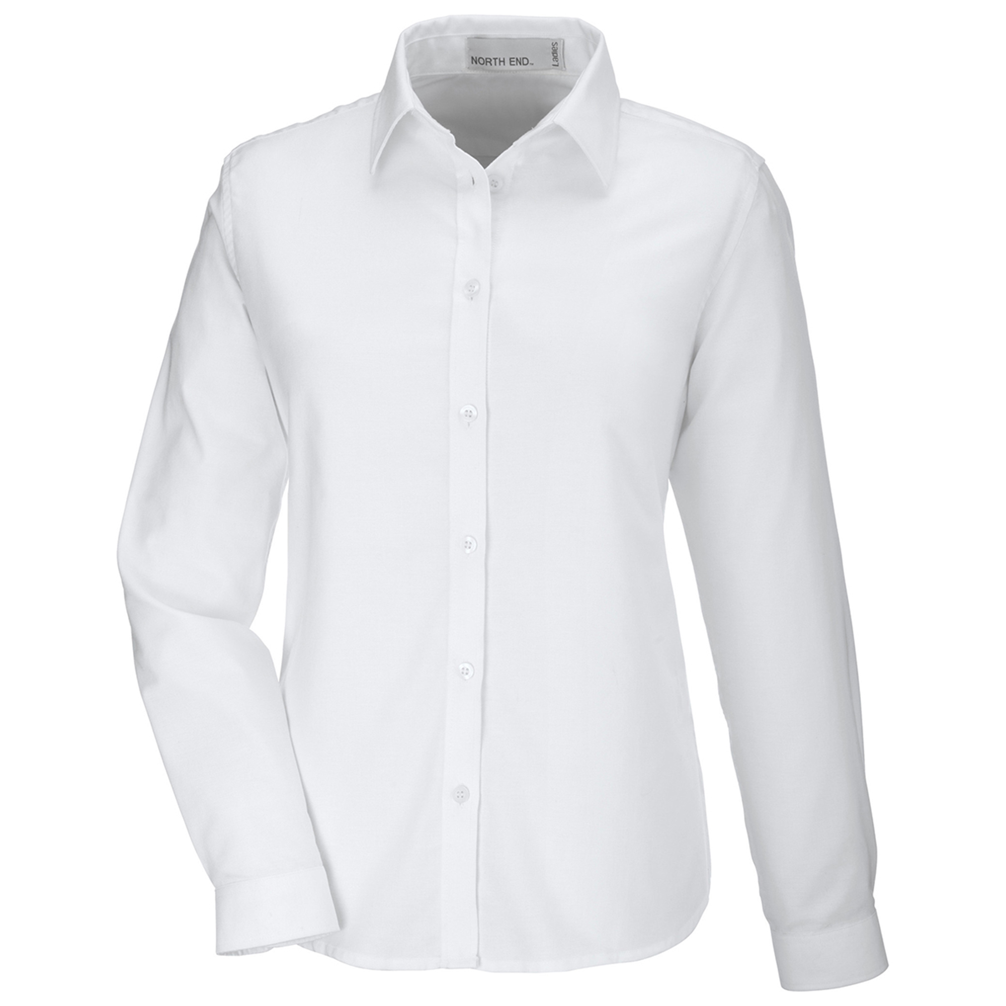 77038 Women's Wrinkle Finish Long Sleeve Oxford Shirt White-XL