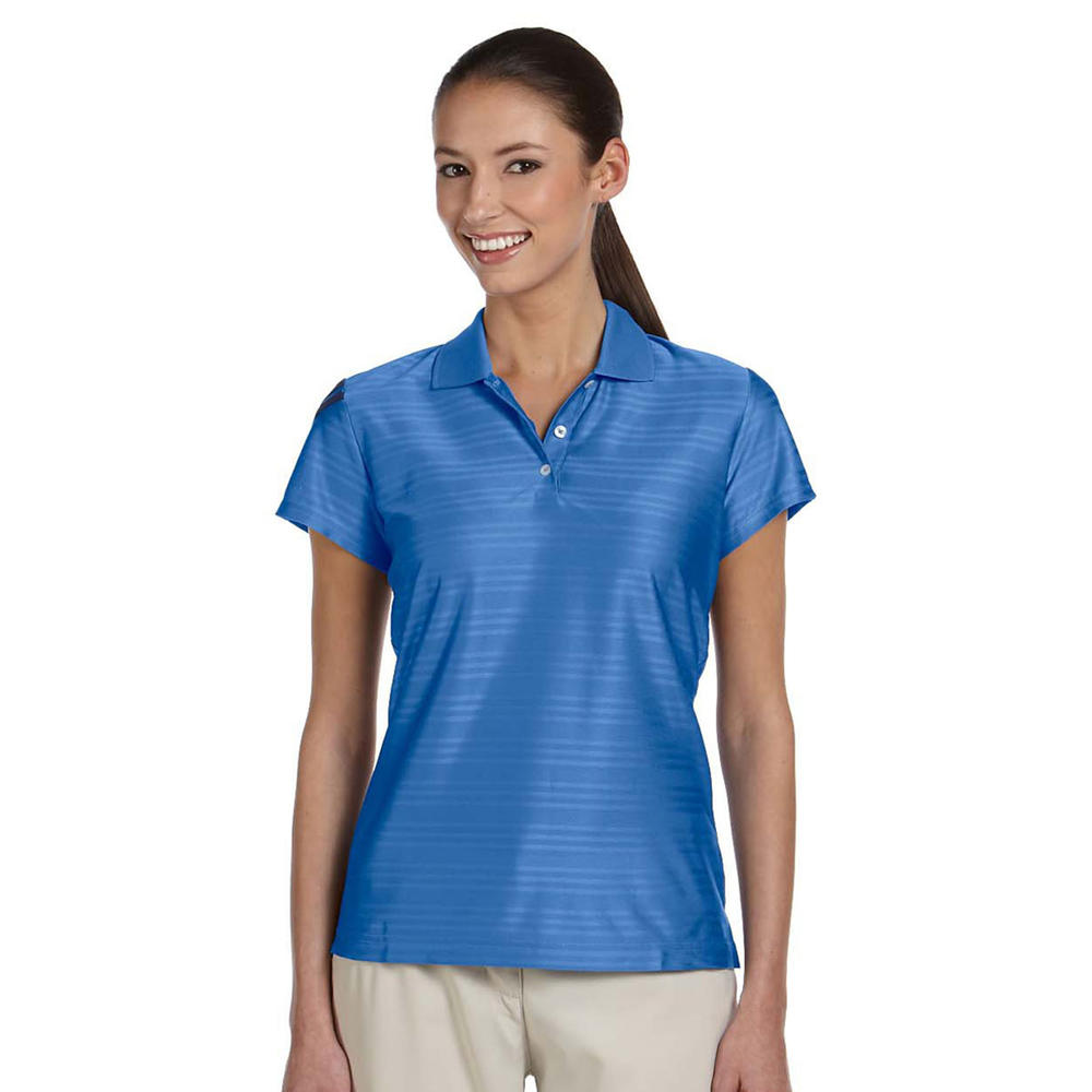 A135 Women's Moisture-Wicking Cap Sleeve Polo Shirt Gulf/Black-XXL