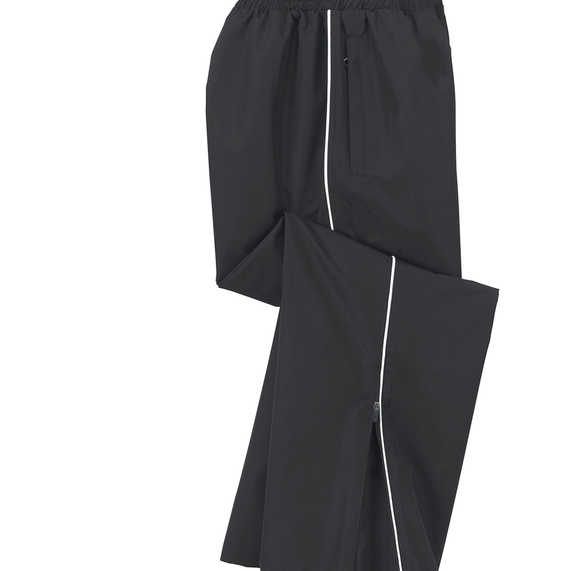 68008 Boy's Woven Elastic Waist Twill Athletic Pant Black-XL