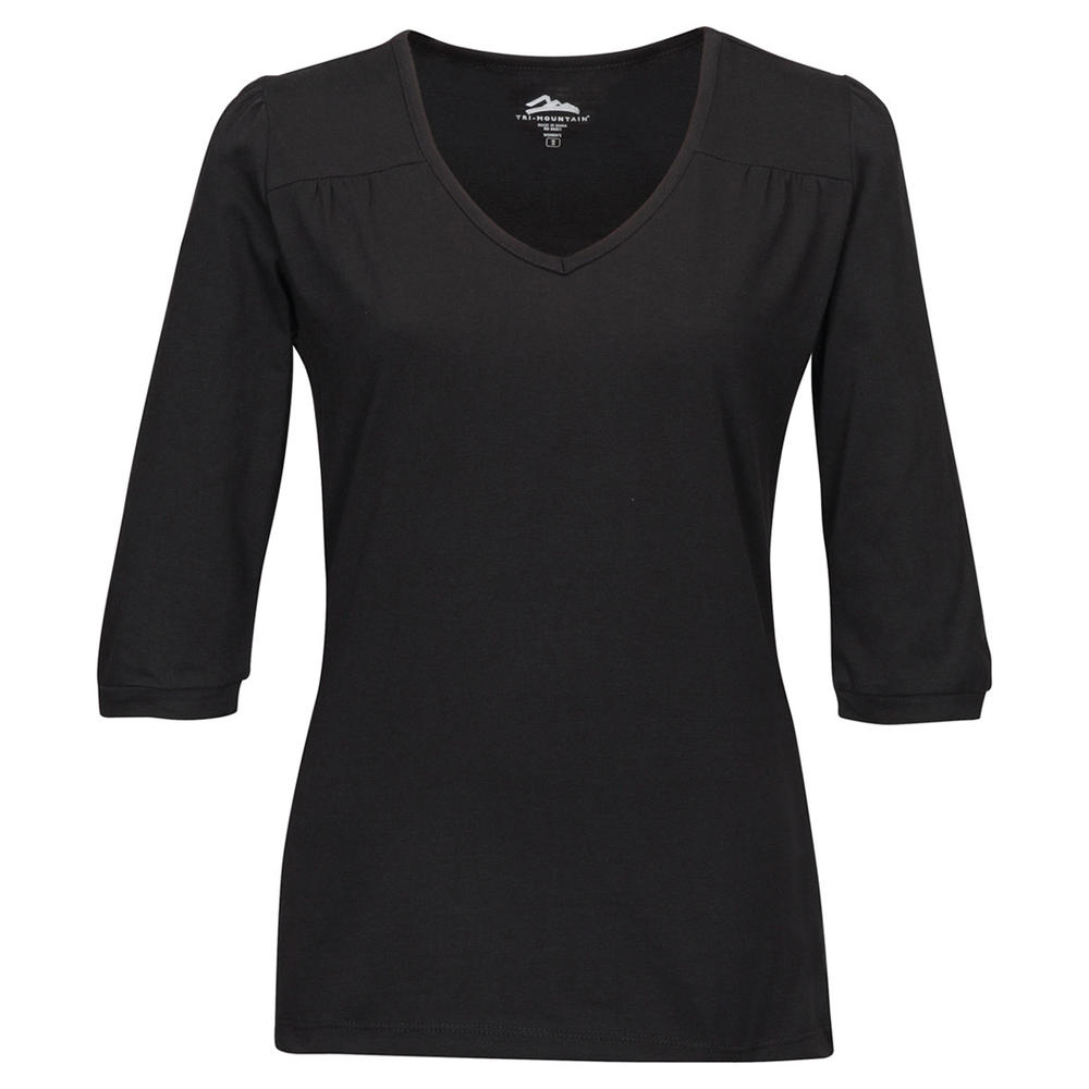 Women's 3/4 Sleeve V-Neck Stylish Knit Shirt