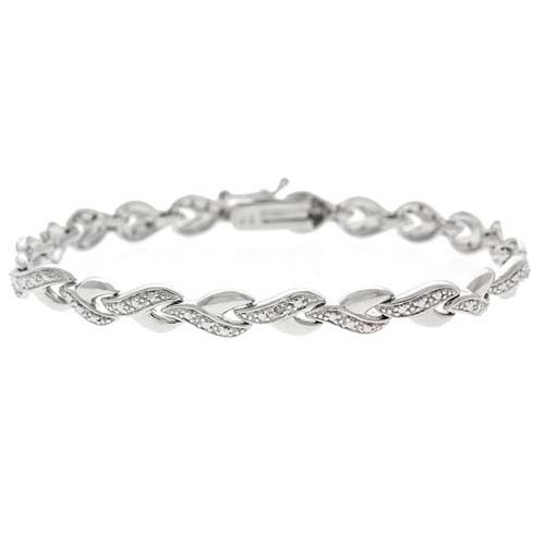 SilverSpeck Sterling Silver Diamond accent Infinity Desgin Link Bracelet SilverSpeck Sterling Silver Diamond accent Infinity Desgin Link Bracelet