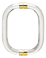 C.R. laurence CRL 8" Smooth Style Acrylic Back-To-Back Shower Door Pull Handle with Brass Rings at Sears.com