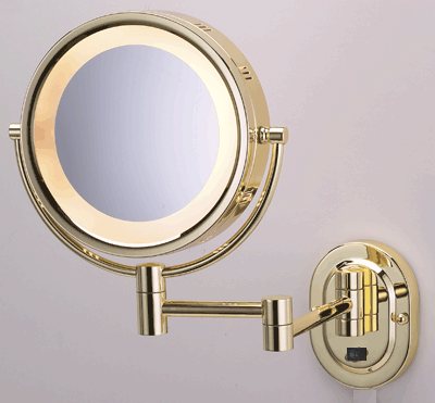 SeeAll 8" Polished Brass Finish Dual Sided Surround Light Wall Mount Makeup Mirror (Hardwired Model) at Sears.com