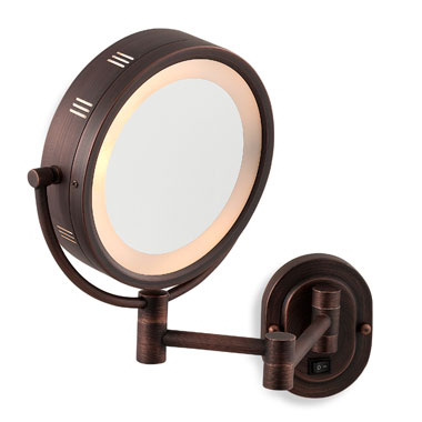 SeeAll 8" Oil Rubbed Bronze Finish Dual Sided Surround Light Wall Mount Makeup Mirror (Hardwired Model) at Sears.com