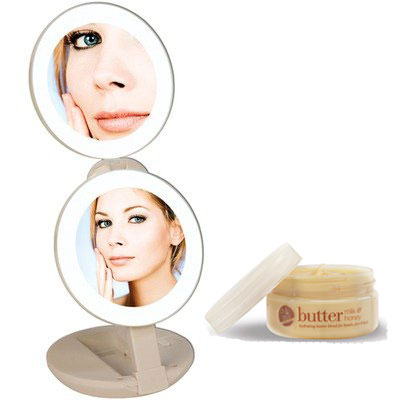 Zadro Products, Inc. Zadro LEDT01 LED Lighted Travel Makeup Mirror and Cuccio Milk & Honey Body Butter at Sears.com
