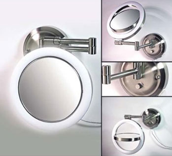 Zadro Products, Inc. Zadro Surround Light 10X/1X Dimmable Sunlight Fluorescent Wall Mount Makeup Vanity Mirror Satin Nickel at Sears.com