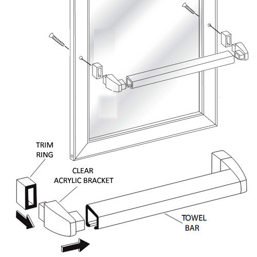 GordonGlass Bright Gold Framed Sliding Shower Door Towel Bar with Clear Acrylic Brackets at Sears.com