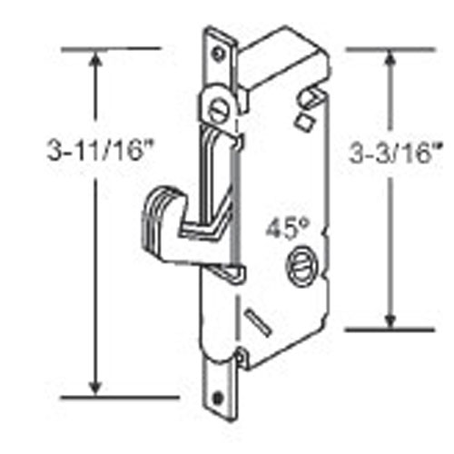 TechnologyLK STB Sliding Glass Patio Door Lock, Mortise Type, 45 Degree Keyway, 3-11/16" Screw Holes at Sears.com