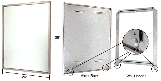 C.R. Laurence 24" x 36" Stainless Steel Theft Proof Framed Mirror at Sears.com