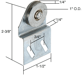 C.R. Laurence Sliding Screen Door Top Hung Roller 1-1/2'' Wide for Ador ...
