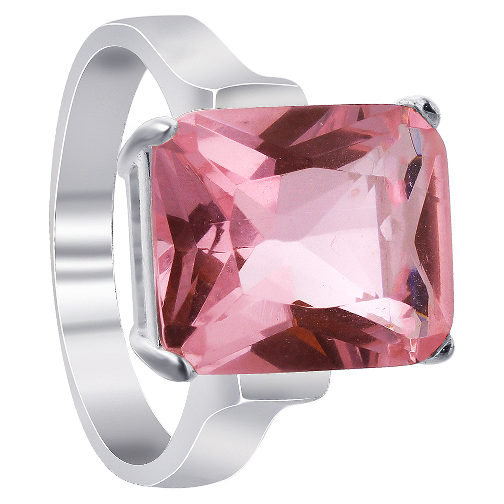 Gem Avenue BDRS007 Sterling Silver Emerald Cut Pink Cubic Zirconia Band Ring at Sears.com