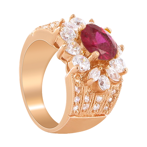 Gem Avenue CLRS088-6.5 Flower Design Rose Gold Layered Garnet CZ 0.75 X 0.5 Ring Size 6.5 at Sears.com