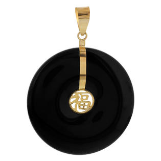 Gem Avenue PNPG010 14 KT Solid Gold Black Onyx Donut Charm 14K Pendant Gem Avenue PNPG010 14 KT Solid Gold Black Onyx Donut Charm 14K Pendant