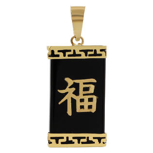 Gem Avenue PNPG021 Solid 14 KT Gold Black Onyx 14K Motif Pendant 14K Charm Gem Avenue PNPG021 Solid 14 KT Gold Black Onyx 14K Motif Pendant 14K Charm