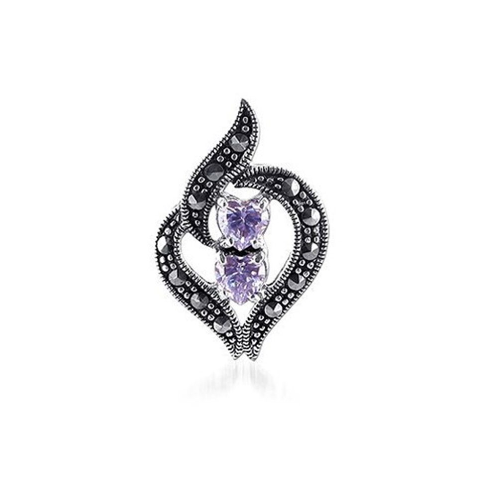 Gem Avenue TDPS001-L Nickel Free Sterling Silver Lavender CZ with Marcasite accents Pendant at Sears.com