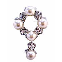 Fashion Jewelry For Everyone Collections Bridal Wedding Cake Brooch Pearls Simulated Diamond Dangling 2 Inches at Sears.com