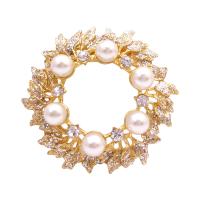 Fashion Jewelry For Everyone Collections The Intricate Gold Plated Brooch Glittering Cubic Zircon & Pearls at Sears.com