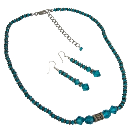 Fashion Jewelry For Everyone Collections Ethnic Blue Zircon Crystals Genuine Swarovski Crystals Necklace Set at Sears.com