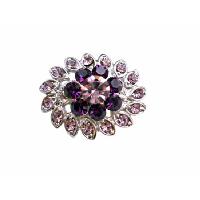 Fashion Jewelry For Everyone Collections Amethyst Flower Brooch Pin Simulated Light Dark Amethyst Crystals Pin at Sears.com