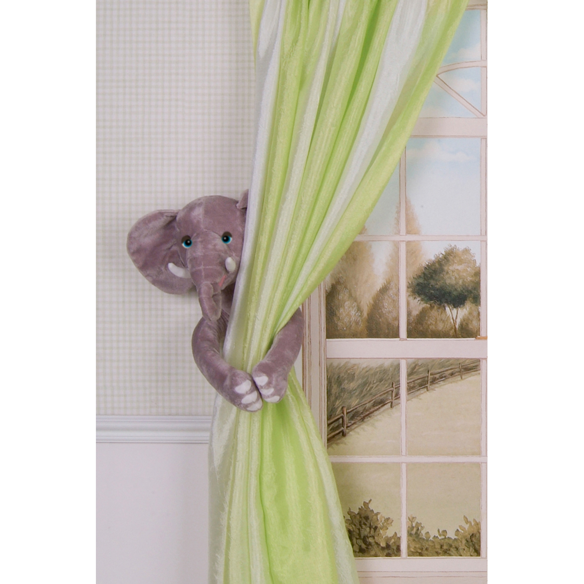 Curtain Critters Infant Baby Toddler Nursery Room Zoo Wild Animal Jungle Safari Elephant Curtain Tieback Toy (1) at Sears.com