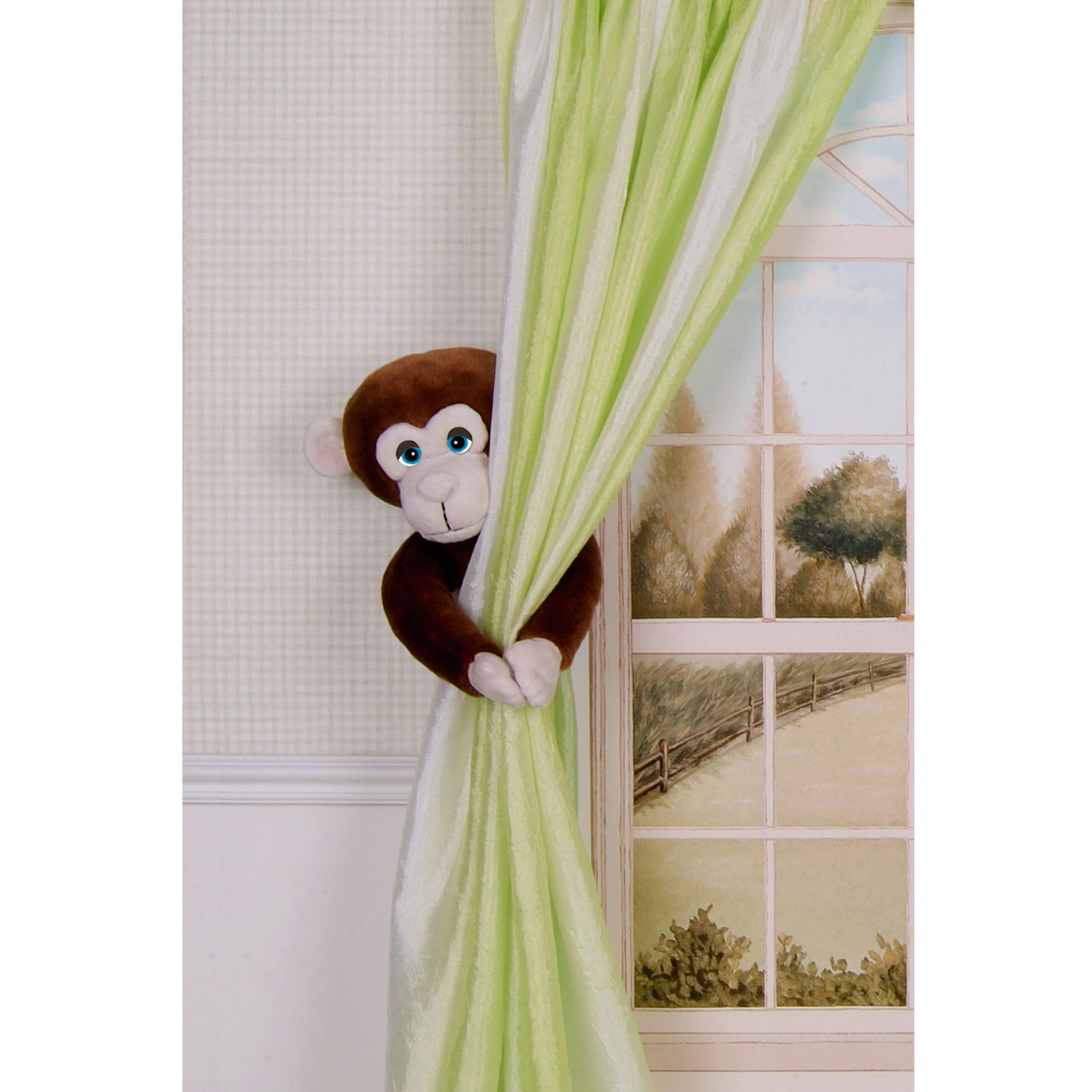 Curtain Critters Infant Baby Toddler Zoo Wild Animal Jungle Safari Chocolate Monkey Curtain Tieback Toy (1) at Sears.com