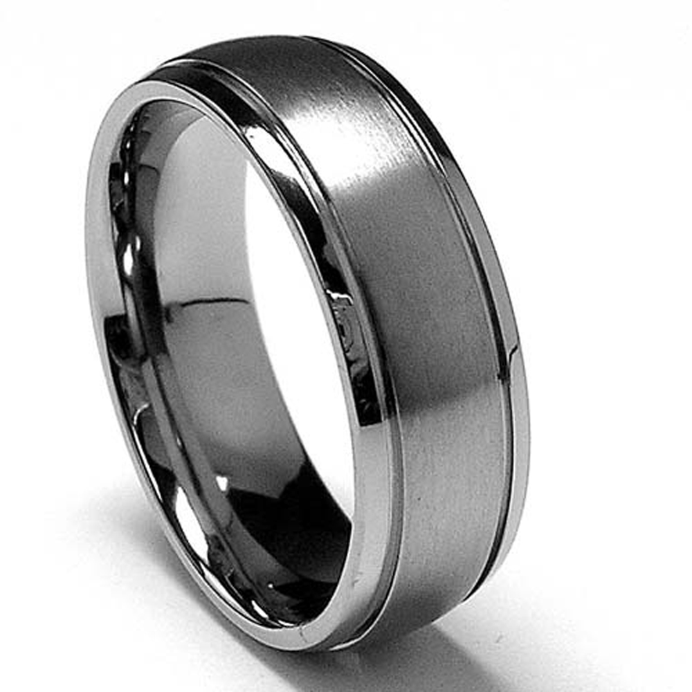 ultimatemetalsco.com 7 MM High Polish / Matte Finish Titanium ring with Grooves at Sears.com