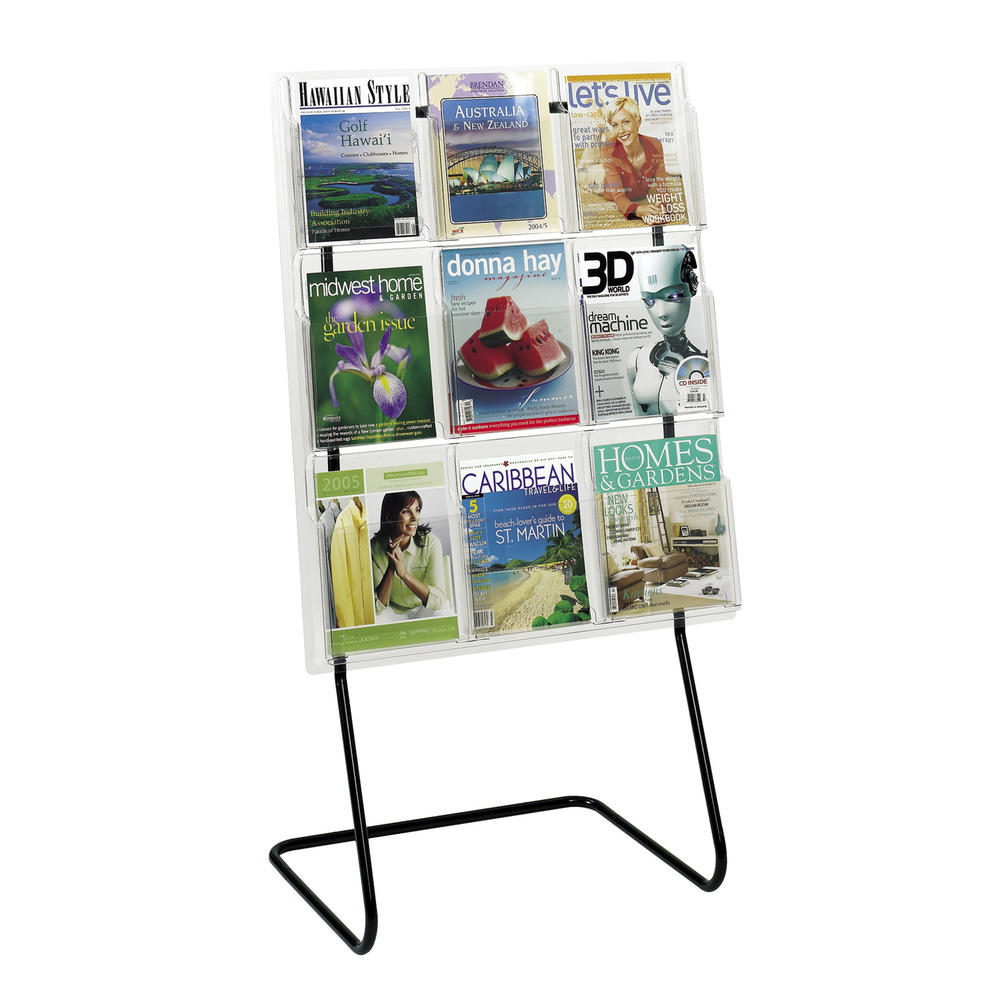 Safco Reveal 9 Magazine Display with Floor Stand