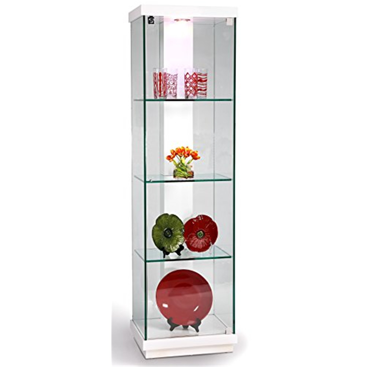 Chintaly White Accent Glass Curio