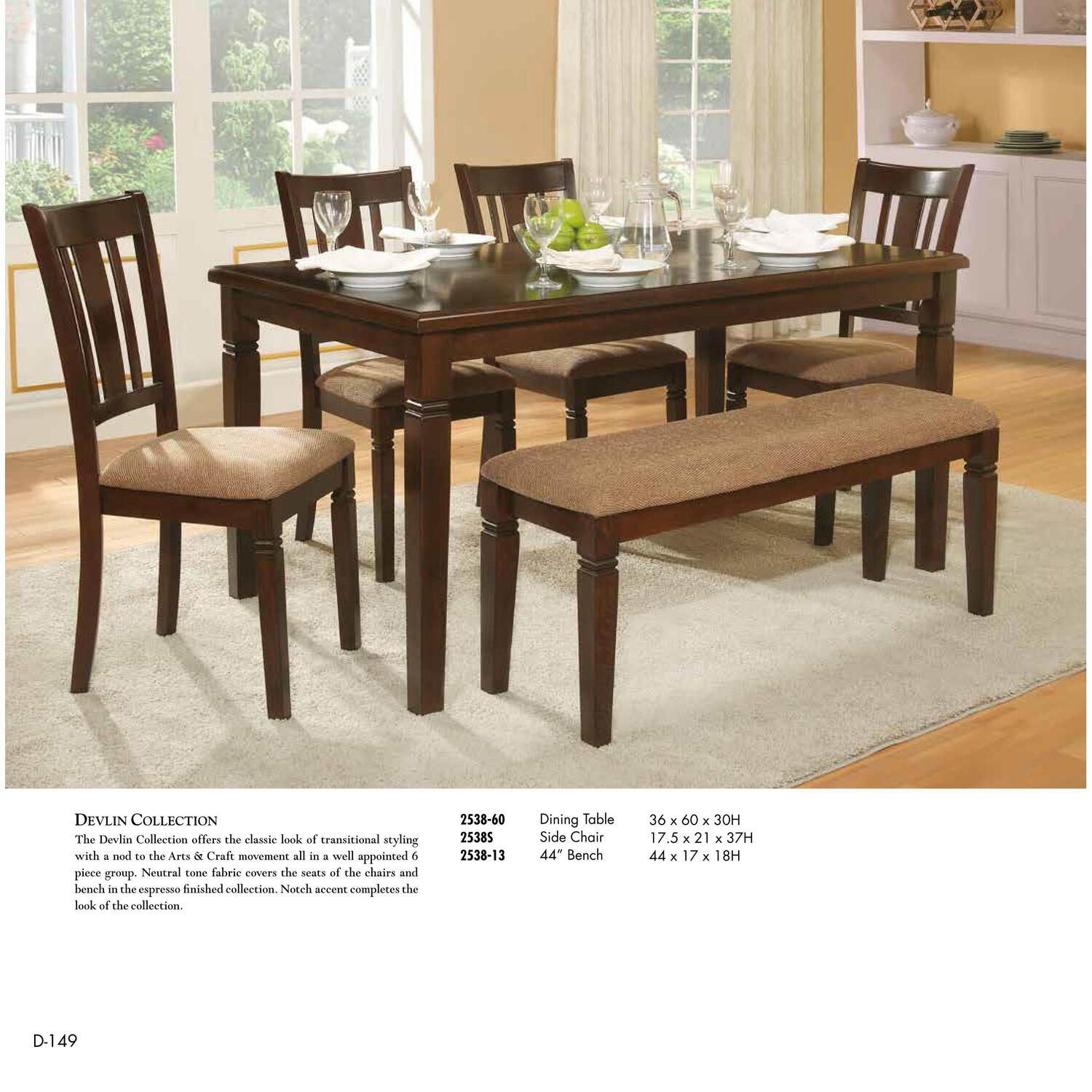 Homelegance Devlin Dining Table Set 4 Chairs