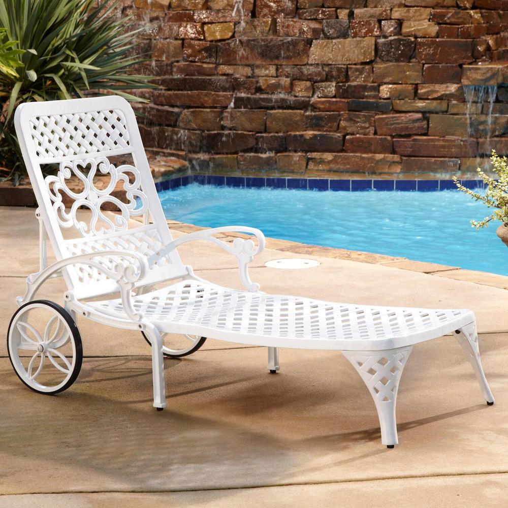 Home Styles Biscayne Chaise Lounge Chair White