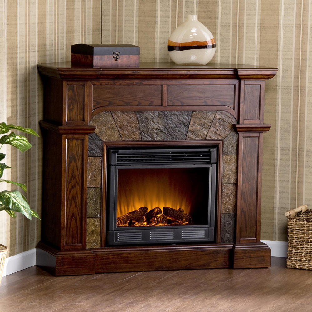 Southern Enterprise Cartwright Mission Fireplace Espresso Electric